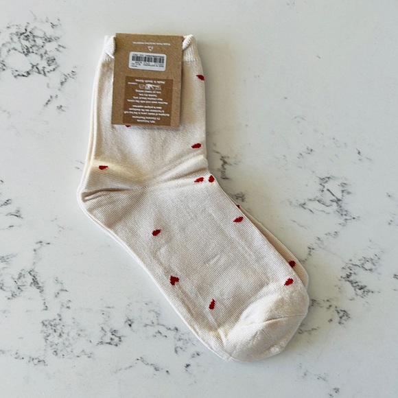 Madewell Shimmer Ankle Socks in Petal Hearts - Picture 4 of 8